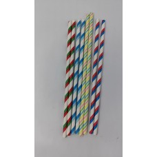 6*197mm Multicolor regular striped paper straws